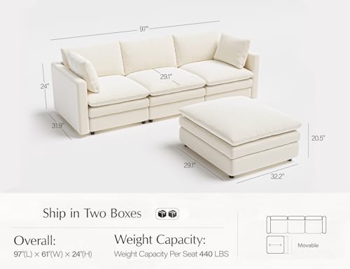 L Shaped Sectional Couch with Ottoman 4 Seats Sofa Y4012