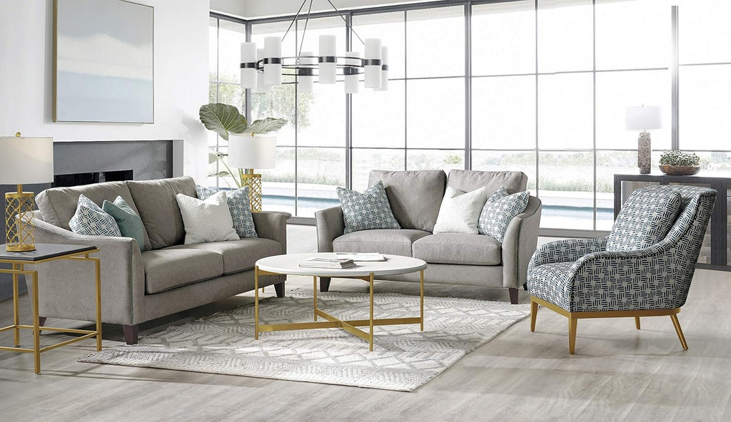 Grey Curved Arm Sofa M1891