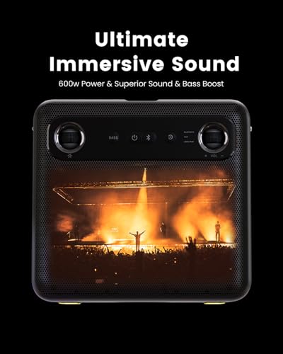 Smart Karaoke Machine with Lyrics Display, 32GB, 2 Wireless Mics, 300W Peak Power, 4 DJ Lights B568