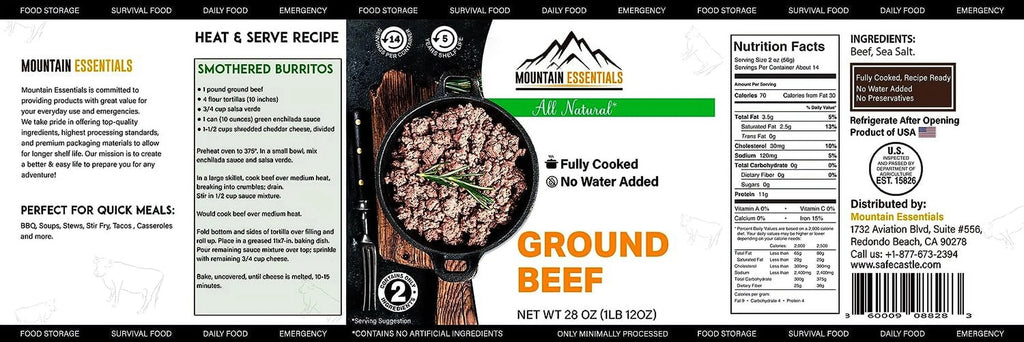 6 Cans Pack Canned Ground Beef 28 Ounce Cans Fully Cooked L37989