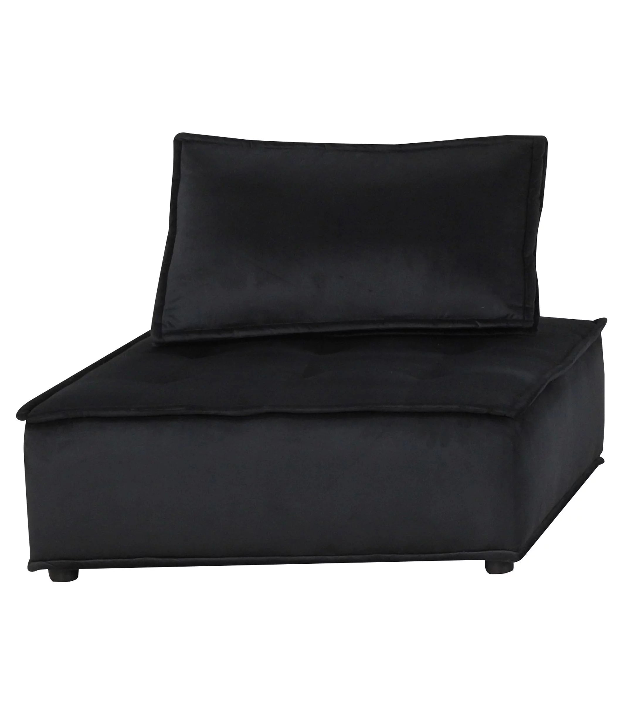 Armless Lounge Chair with Tufted Seat and Removable Cushion Cover T33876