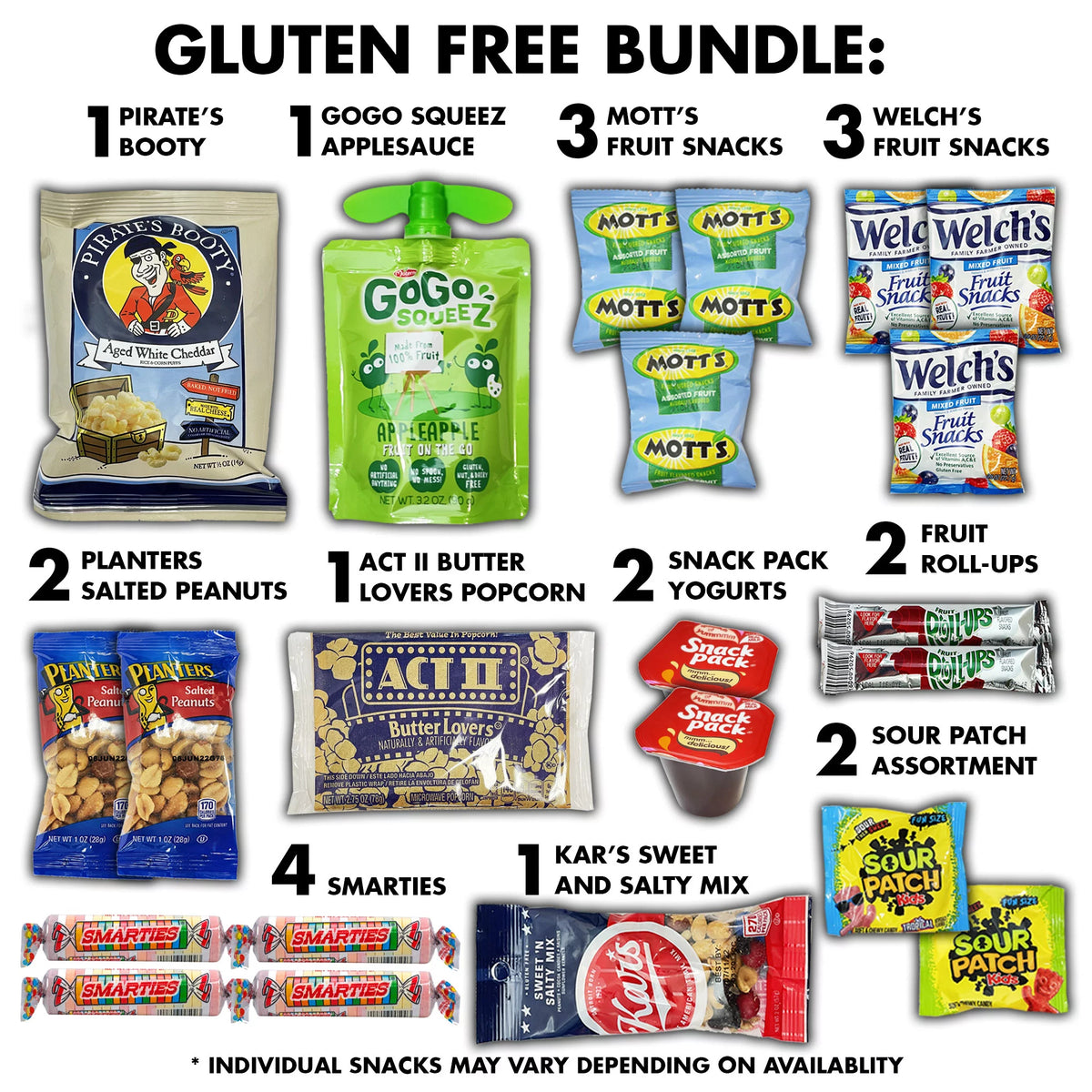 20 Snacks Variety Assortment of Chips, Fruit Snacks, Applesauce, Popcorn M536