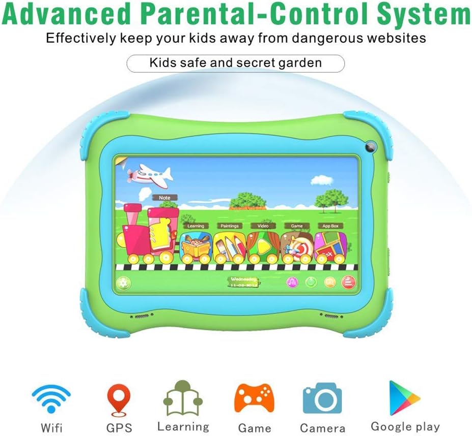 Green 7 Android Kids Tablet 1GB + 32GB Pack of 2 T874