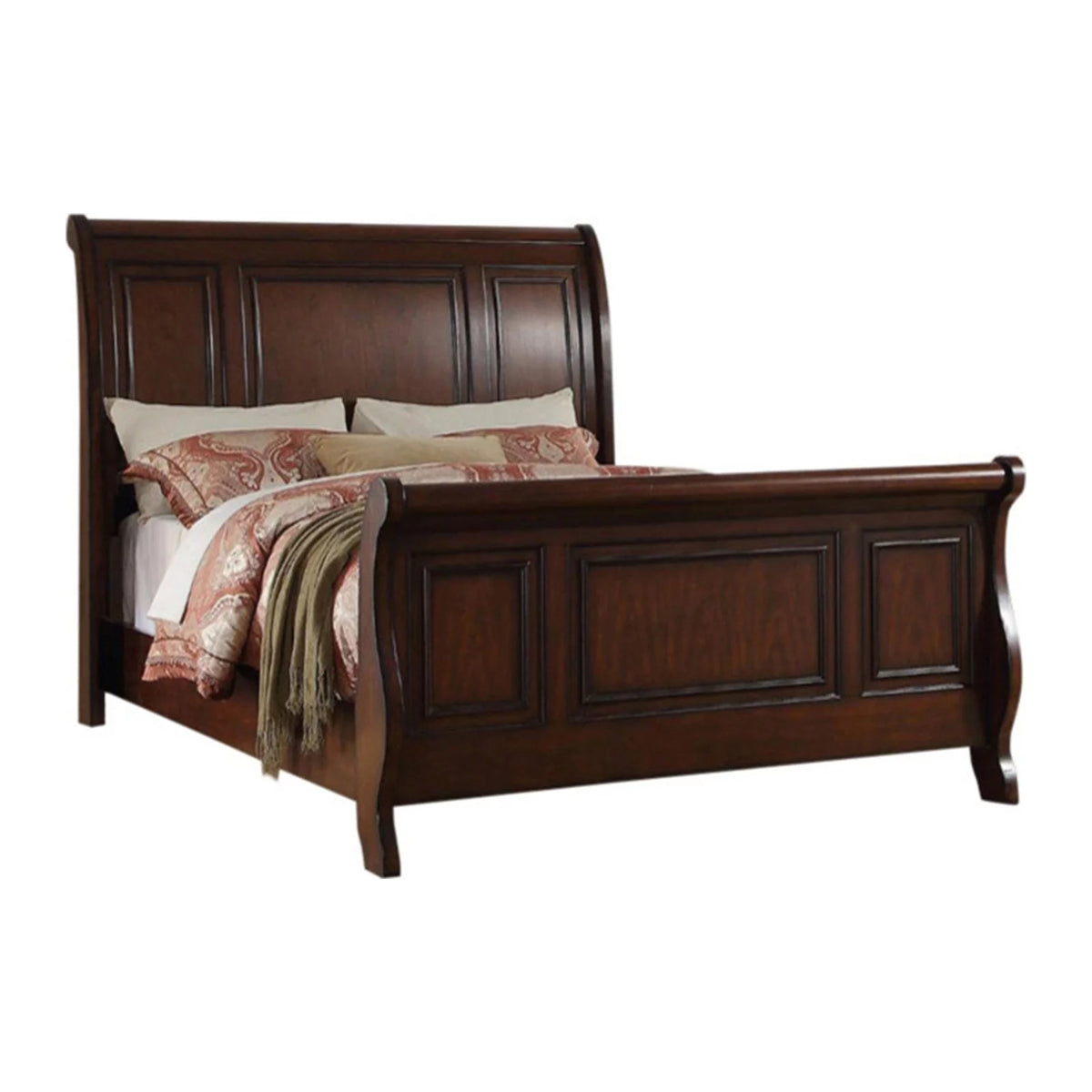 Antique Cherry Wooden Queen Bed P769398
