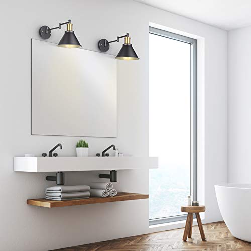 Bronze and Black Swing Arm Wall Lamp with On/Off Switch B669801
