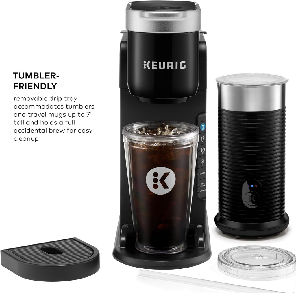 Black Single Serve Coffee Maker and Frother H178