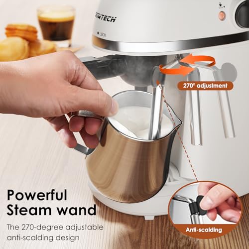 Black 3.5 Bar Espresso Cappuccino Machine with Milk Frother, 800W Y8307