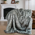 Grey 60"x80" Faux Fur Throw Blanket J95866