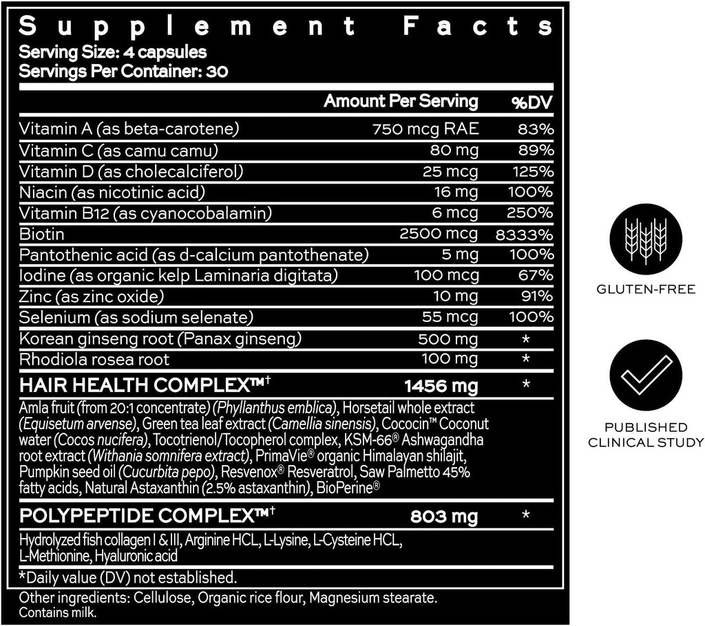 Hair Supplement - Collagen Hair Growth Pills - 120 Capsules G23824