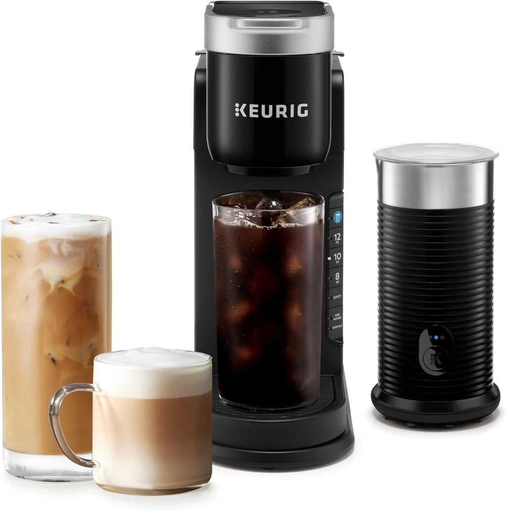 Black Single Serve Coffee Maker and Frother H178