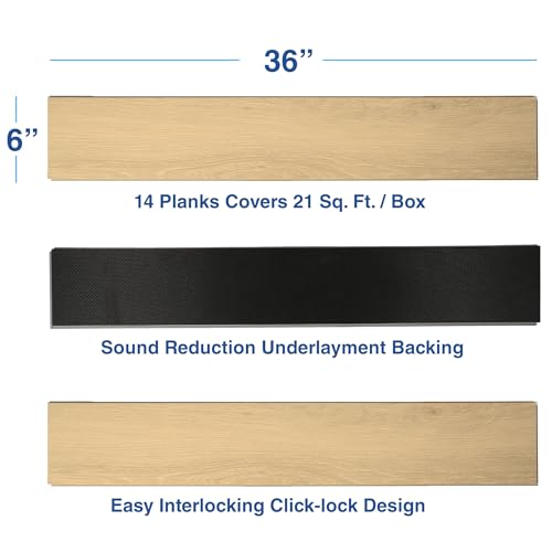 Brown or Grey 5mm Vinyl Flooring Planks, 14 Planks per Box I56752