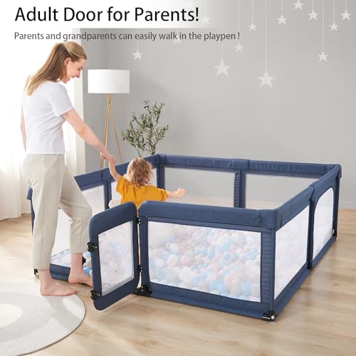 Grey Baby Playpen with Door Z887247