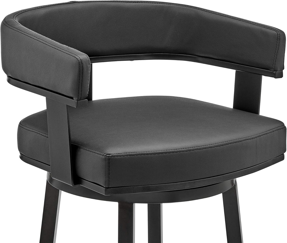 Black Faux Leather Bar Height Swivel Bar Stool G974