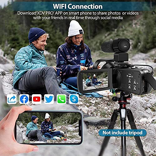 4K 48MP Camcorder with 3" Touch Screen, 2 Batteries, 32GB Card Z65056