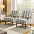Polyester Armchair with Solid Wood Legs Set of 2 I7561