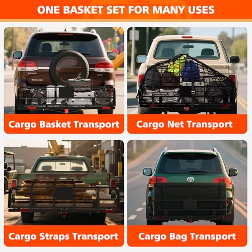 Folding 500 LBS Cargo Carrier Basket 60" x 24" x 14" for 2" Receiver M27409