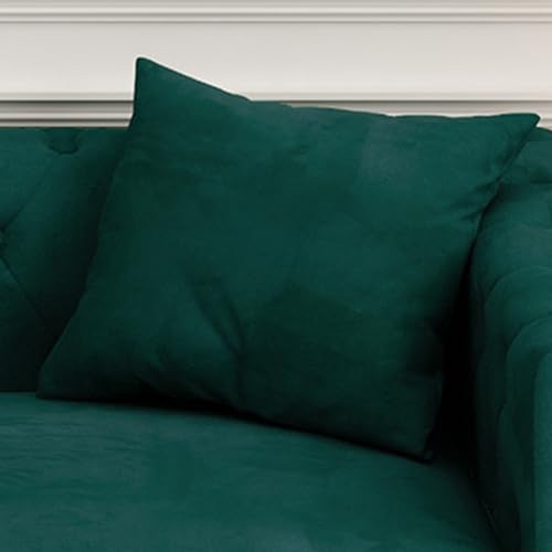 Blue Velvet 3 Seaters Sofa with Nailhead Decor and Metal Legs, 83" I30580