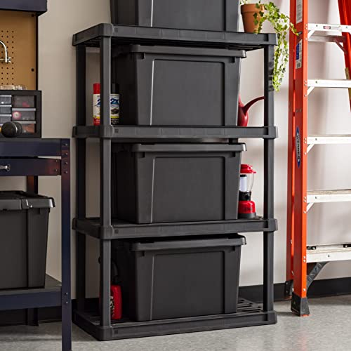 5 Gallon Lockable Storage Bins with Lids, 6 Pack - Black A9768