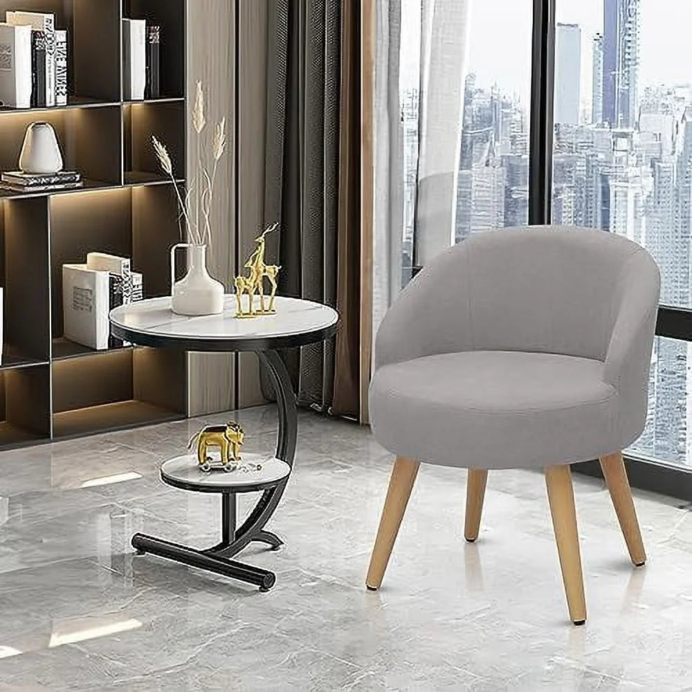 Grey Velvet Accent Chair with Wood Legs K895346