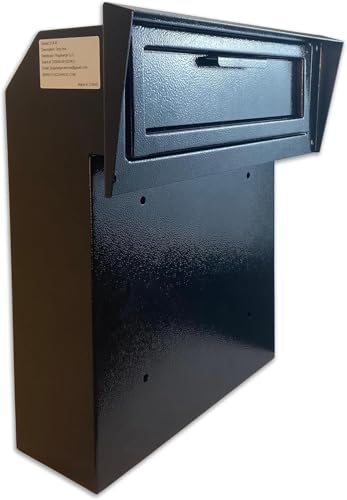 Black Galvanized Steel Locking Mailbox Door Drop Box Z17414