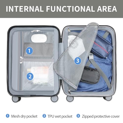 Light Purple 20-Inch Hardside Expandable Carry On Luggage J50553