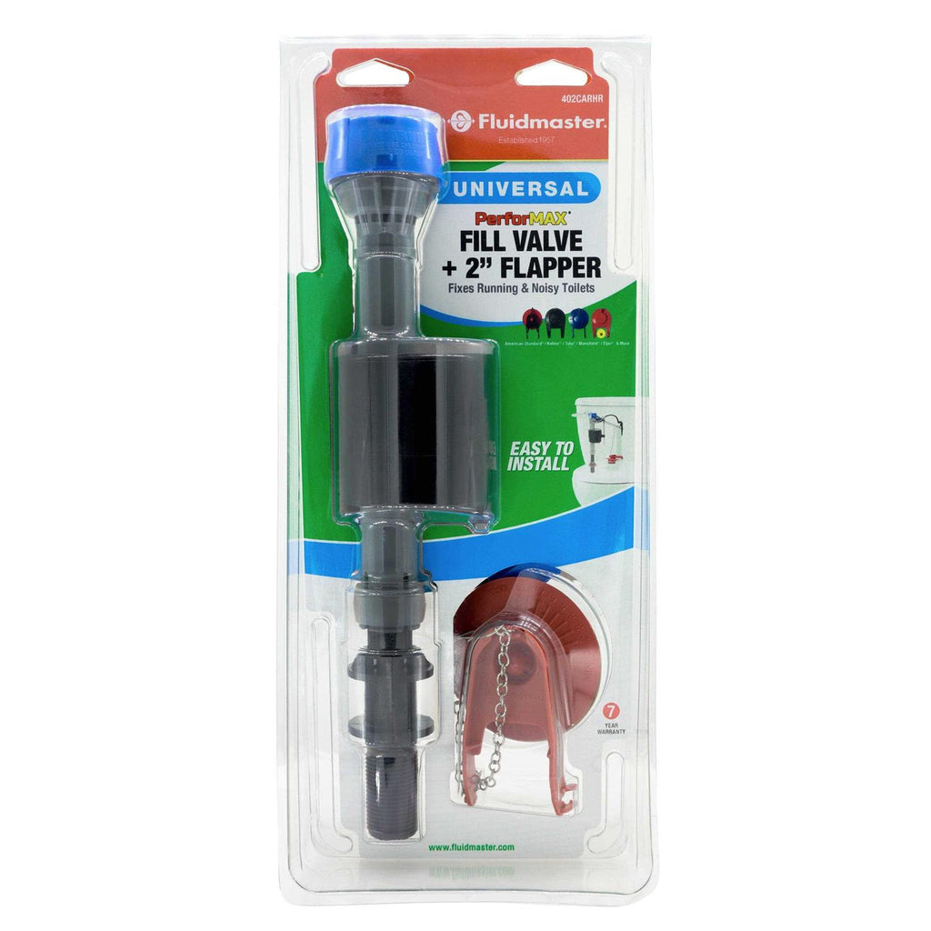 Universal High Performance Toilet Fill Valve and 2 Inch Flapper Repair Kit X2599