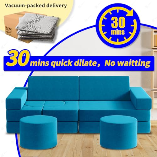 13PCS Modular Kids Play Couch (Blueberry, L) I4581