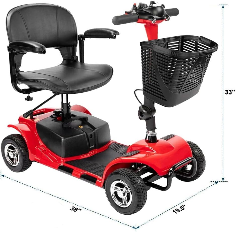 Red Compact Heavy Duty Mobility Scooter Z72191
