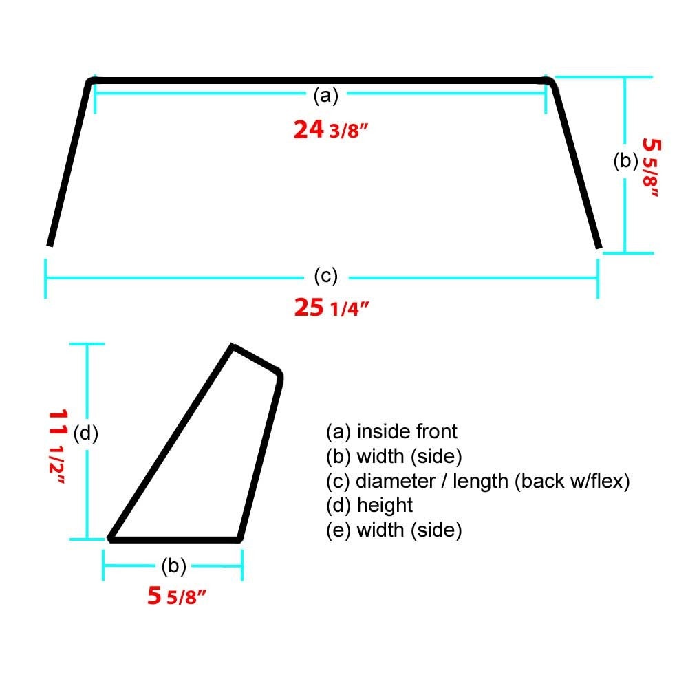 25 1/4 Inch Smoke Plexiglass Boat Windshield F211