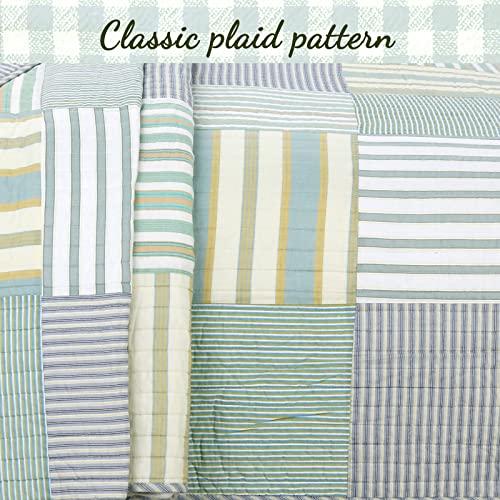 100% Cotton Reversible Patchwork Quilt Bedding Set Queen-3 Piece D640