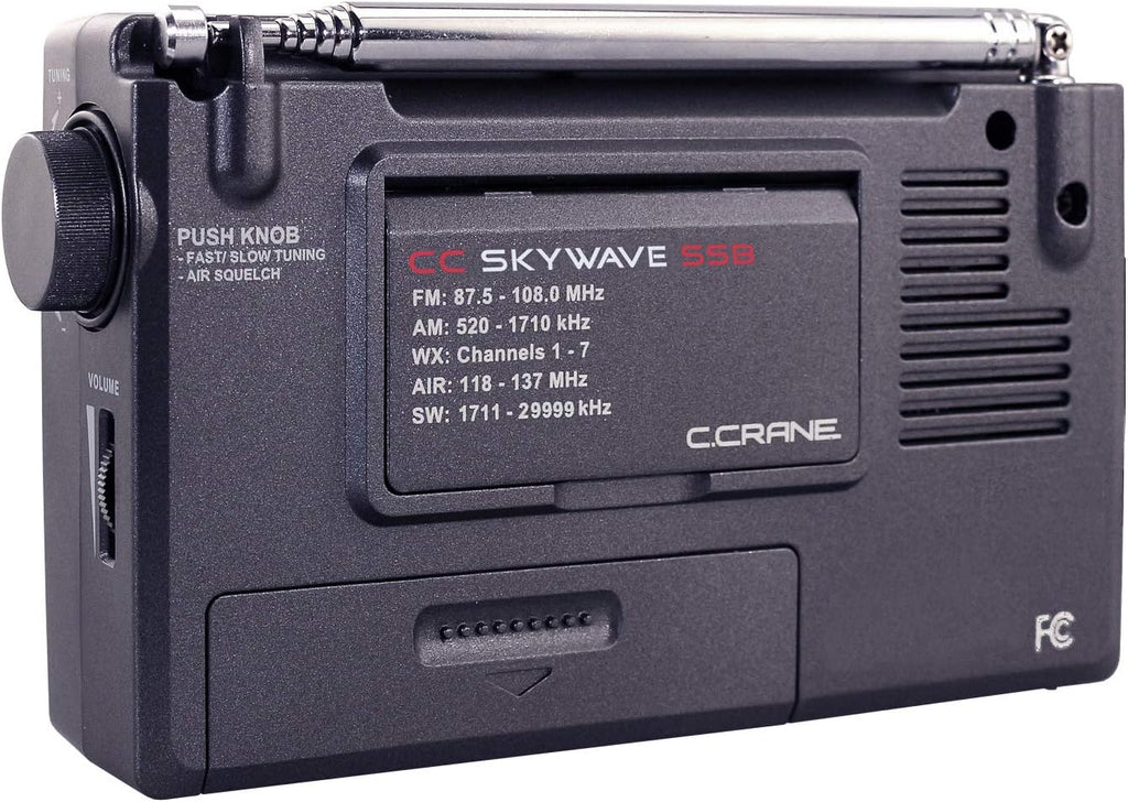 Small Battery Operated Portable Travel Radio with AM, FM, Shortwave, NOAA Weather + Alert, VHF Aviation Band and Single Side Bands H29206