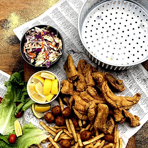 10-qt Aluminum Fry Pot with Perforated Aluminum Basket Z11591