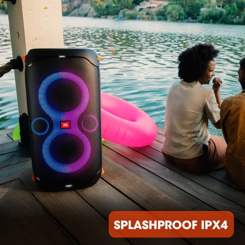 Black Portable Party Speaker with Built-in Lights E14446