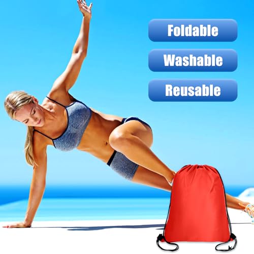 50 Pcs 10 Colors Nylon Drawstring Backpack C340120