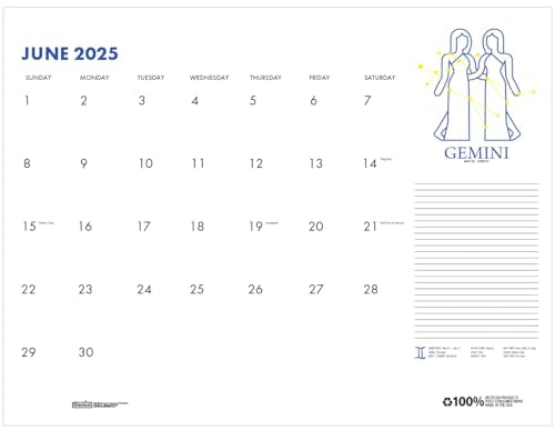 18.5 x 13 Inches Monthly Desk Pad Calendar Q60090