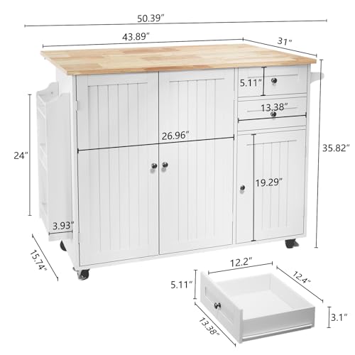 Kitchen Island with Storage on Wheels E2314