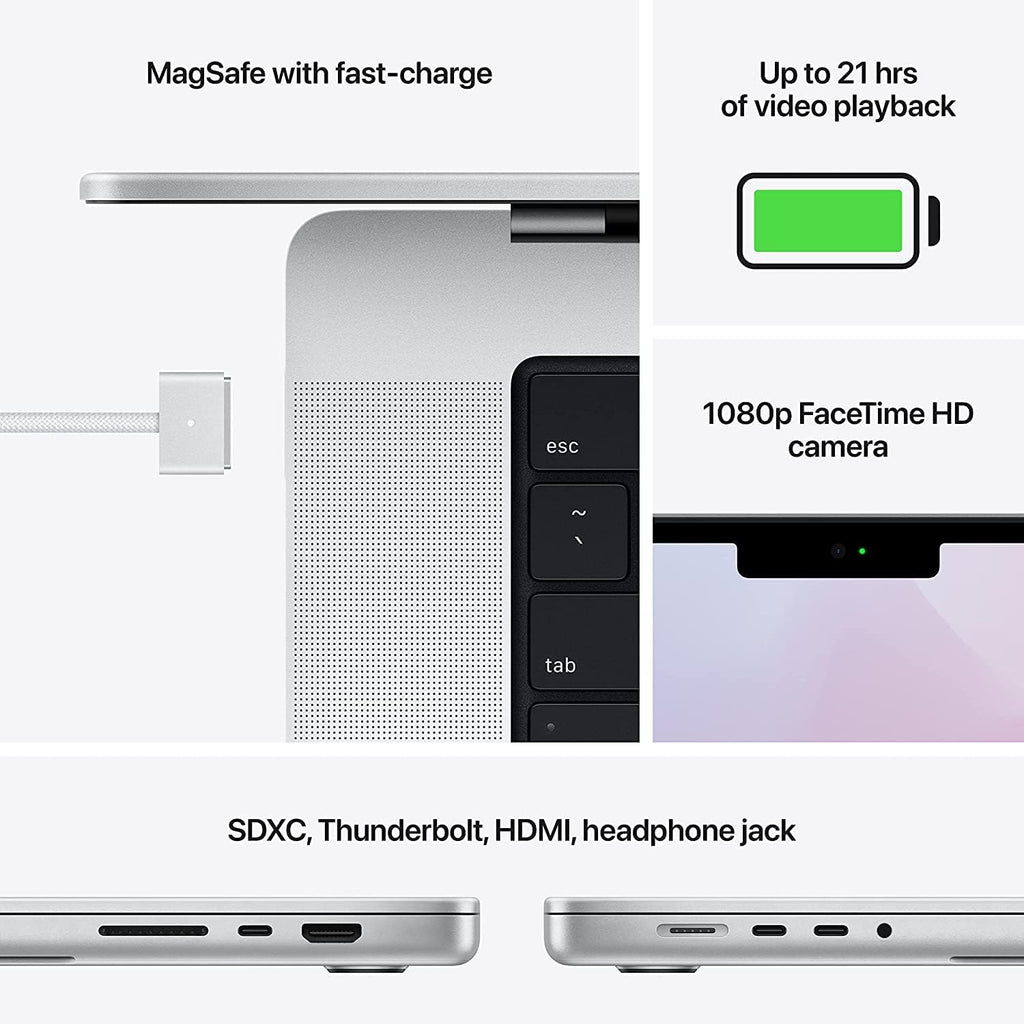 16 inch Silver MacBook Pro with M1 Pro chip, 16GB RAM, 512GB SSD V5280