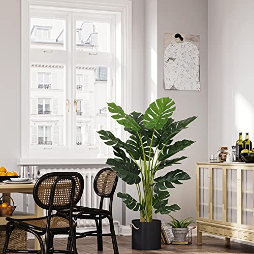 Artificial Monstera Deliciosa Plant 4ft Tall 15 Decorative Split Leaves Faux Swiss Cheese Plant N806