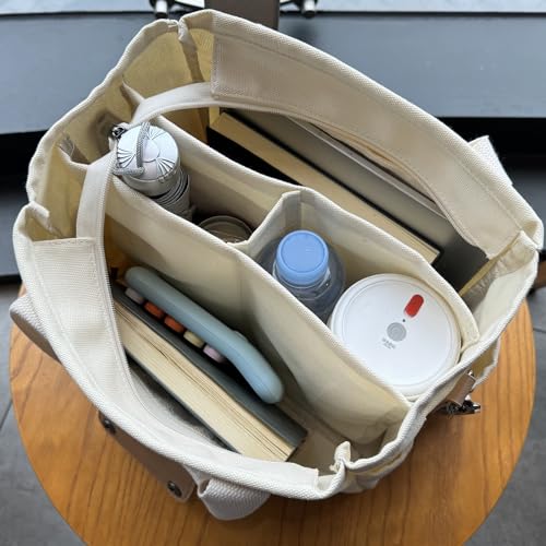 Canvas Tote Bag with Multiple Pockets G784581