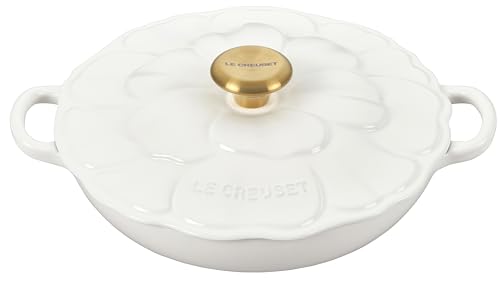 2.25qt White Enameled Cast Iron Braiser Y4761