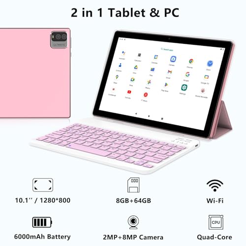 Android Tablet 10.1 Inch 64GB+4GB 8MP Dual Camera 6000mAh M647715