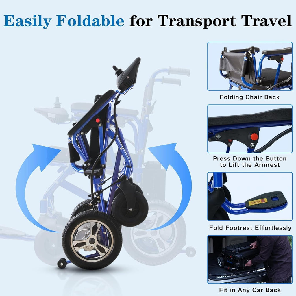 Black Lightweight Foldable Electric Wheelchair F3303