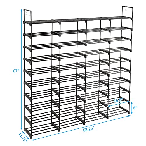 10 Tiers Metal Shoe Rack, Black N945707