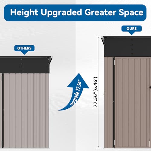 Black Galvanized Steel Triple Doors Lean to Shed K7156