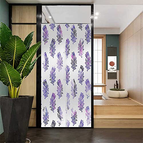 Boho Blue PVC Frosted Window Film, 23.6 in x 78.7 in B634034