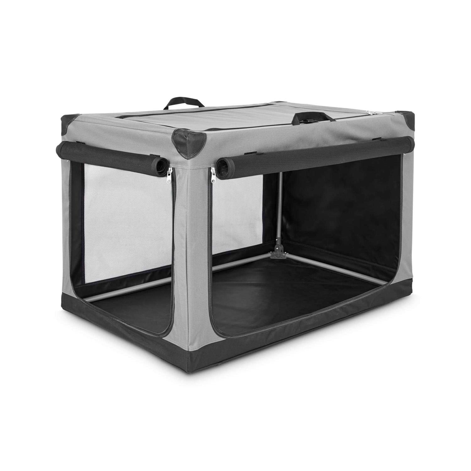Portable Canvas Dark Grey Dog Crate P11918