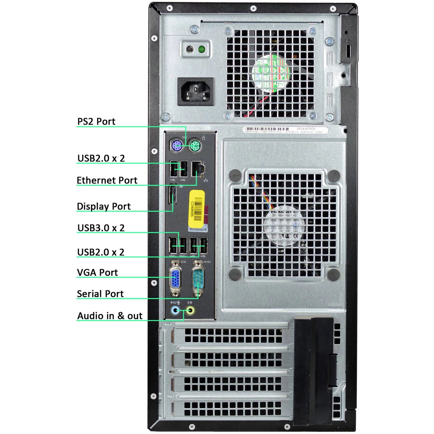 Restored Intel Core i5 16GB Ram 128GB SSD + 2TB HDD Desktop Tower PC H82957