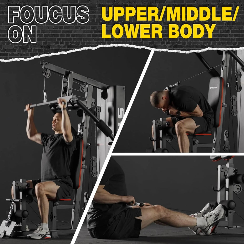Home Gym Station with 150LBS Weight Stack U7327