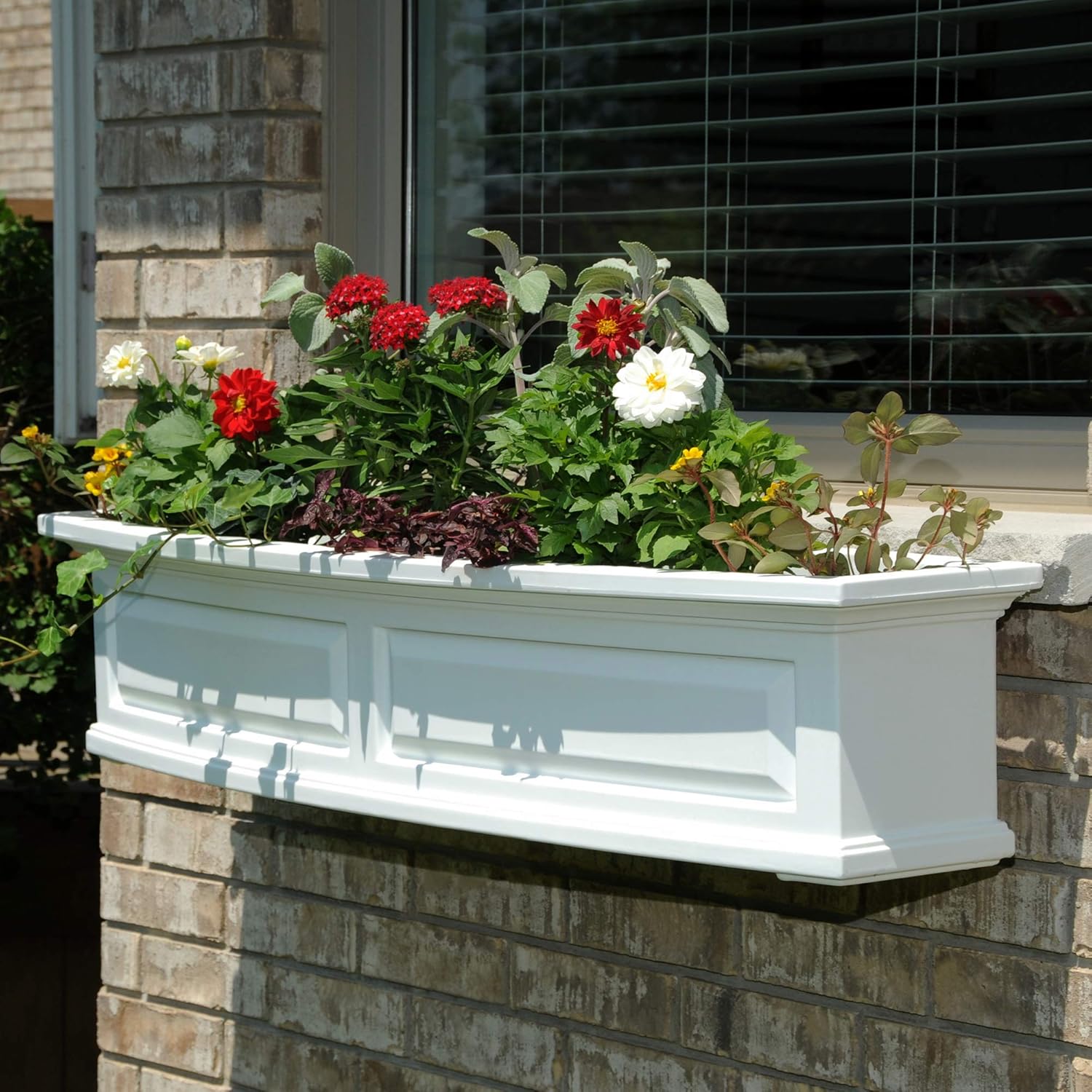 White 48in L x 11.5in W x 10in H Polyethylene Window Box V38068