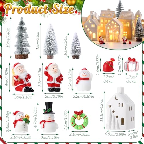 16 Pcs LED Ceramic Christmas Village Set O7686